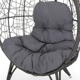 Indoor Wicker Egg Shape Chair with Cushion - NH813113