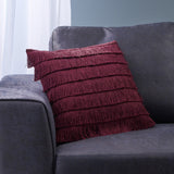 Glam Square Fabric Pillow Cover with Fringes - NH824013