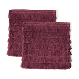 Glam Square Fabric Pillow Cover with Fringes - NH824013