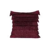 Glam Square Fabric Pillow Cover with Fringes - NH824013