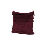 Glam Square Fabric Throw Pillow with Fringes - NH502213