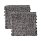 Glam Square Fabric Pillow Cover with Fringes - NH824013