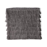 Glam Square Fabric Pillow Cover with Fringes - NH824013