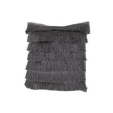 Glam Square Fabric Throw Pillow with Fringes - NH502213