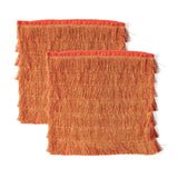 Glam Square Fabric Pillow Cover with Fringes - NH824013