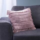 Glam Square Fabric Pillow Cover with Fringes - NH824013