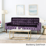 Tufted Velvet Sofa with Gold Tipped Tapered Legs - NH772903