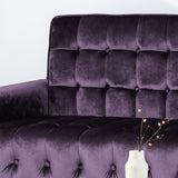 Tufted Velvet Sofa with Gold Tipped Tapered Legs - NH772903