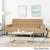 Tufted Velvet Sofa with Gold Tipped Tapered Legs - NH772903