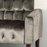 Tufted Velvet Sofa with Gold Tipped Tapered Legs - NH772903