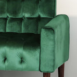 Tufted Velvet Sofa with Gold Tipped Tapered Legs - NH772903