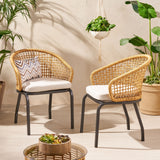 Outdoor Wicker Club Chair with Cushion (Set of 2) - NH507113