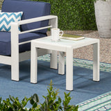 Outdoor Aluminum Side Table with Glass Top - NH201903