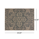 Outdoor Medallion Area Rug, Tan and Blue - NH145803