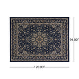 Outdoor Oriental Area Rug, Navy and Gray - NH545803