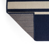 Outdoor Stripe Area Rug, Navy and Ivory - NH745803