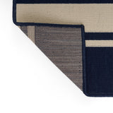 Outdoor Stripe Area Rug, Navy and Ivory - NH745803