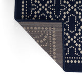 Outdoor Border Area Rug, Navy and Ivory - NH155803