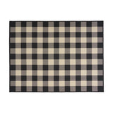 Outdoor Check Area Rug, Black and Ivory - NH355803