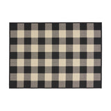 Outdoor Check Area Rug, Black and Ivory - NH355803