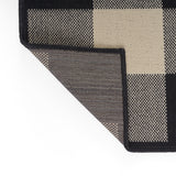 Outdoor Check Area Rug, Black and Ivory - NH355803