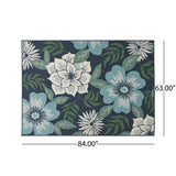 Outdoor Floral Area Rug, Blue and Green - NH165803