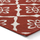 Outdoor Trellis Area Rug, Red and Ivory - NH565803