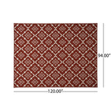 Outdoor Trellis Area Rug, Red and Ivory - NH565803