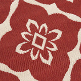 Outdoor Trellis Area Rug, Red and Ivory - NH565803