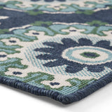 Outdoor Medallion Area Rug, Navy and Green - NH765803