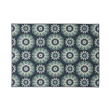 Outdoor Medallion Area Rug, Navy and Green - NH765803