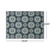 Outdoor Medallion Area Rug, Navy and Green - NH765803