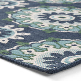 Outdoor Medallion Area Rug, Navy and Green - NH765803