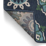 Outdoor Medallion Area Rug, Navy and Green - NH765803