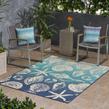 Outdoor Ombre Area Rug, Blue and Ivory - NH965803