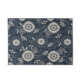 Outdoor Botanical Area Rug, Blue and Ivory - NH175803