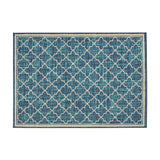 Outdoor Trellis Area Rug, Blue and Ivory - NH575803