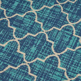 Outdoor Trellis Area Rug, Blue and Ivory - NH575803