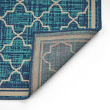 Outdoor Trellis Area Rug, Blue and Ivory - NH575803