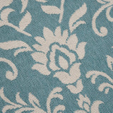 Foam Outdoor Botanical Area Rug, Blue and Ivory - NH775803