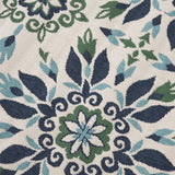 Outdoor Medallion Area Rug, Ivory and Blue - NH975803