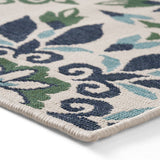 Outdoor Medallion Area Rug, Ivory and Blue - NH975803