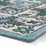 Outdoor Oriental Area Rug, Ivory and Blue - NH185803