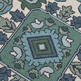 Outdoor Oriental Area Rug, Ivory and Blue - NH185803