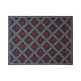 Outdoor Trellis Area Rug, Navy and Red - NH385803