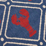 Outdoor Trellis Area Rug, Navy and Red - NH385803