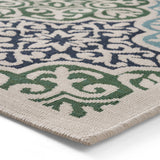 Outdoor Medallion Area Rug, Ivory and Multi - NH585803