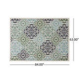 Outdoor Medallion Area Rug, Ivory and Multi - NH585803