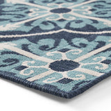 Outdoor Trellis Area Rug, Navy and Blue - NH095803