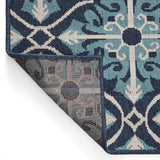 Outdoor Trellis Area Rug, Navy and Blue - NH095803